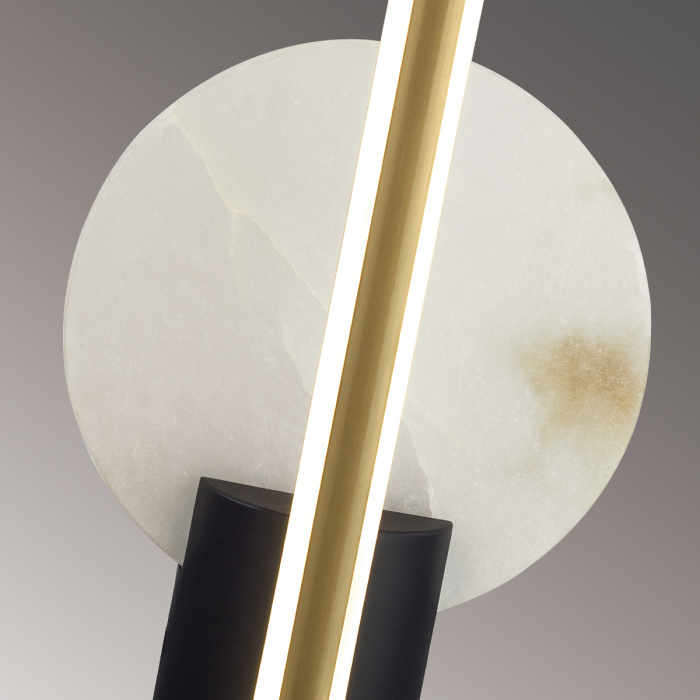 Бра с круглым плафоном из алебастра и бронзовой декоративной стрекозой 45 Alaris