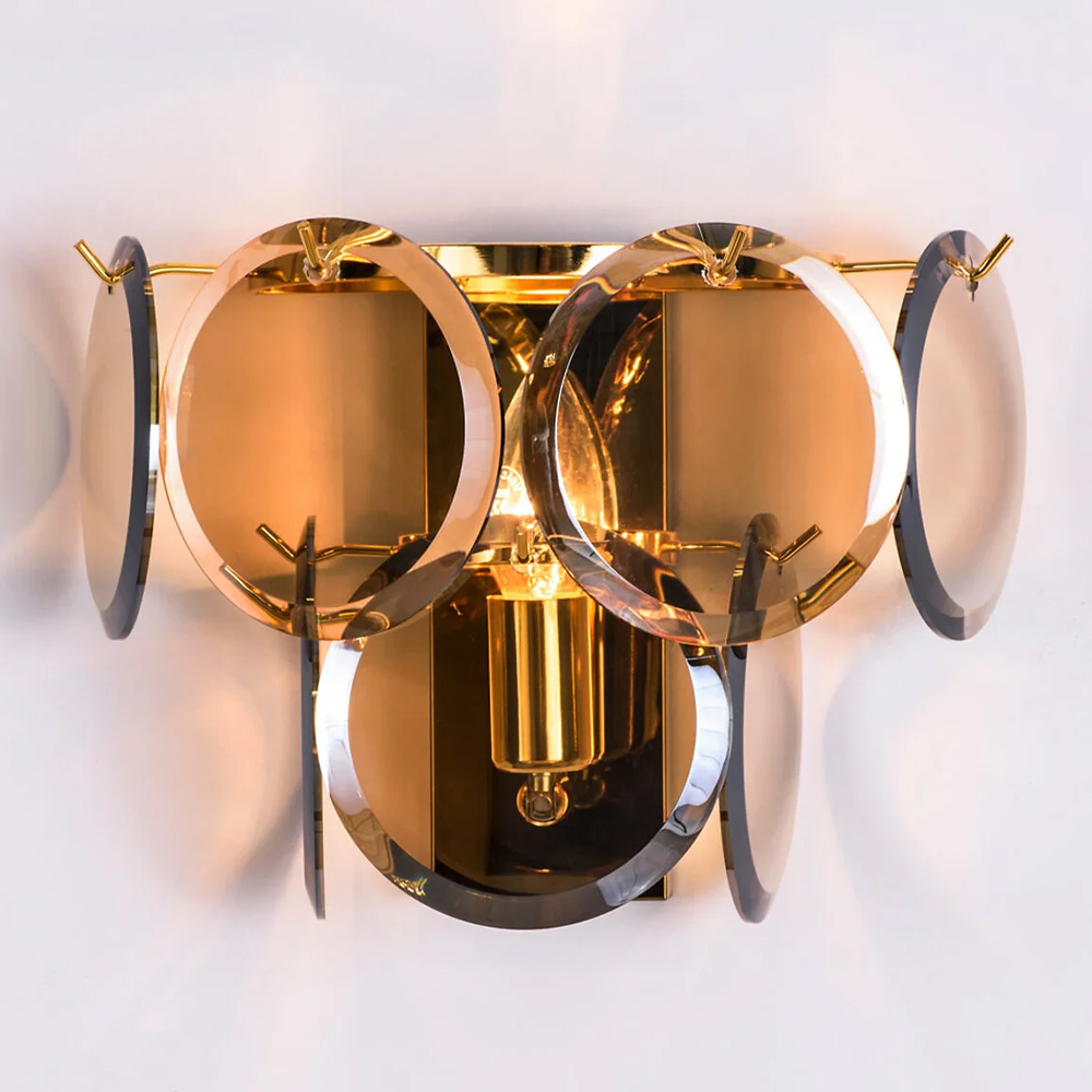 Бра с круглыми стеклянными подвесками Cardiel Amber Glass Wall Lamp