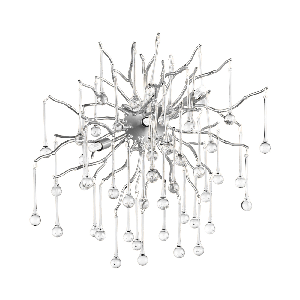 Бра с лучеобразным основанием и подвесками из прозрачного стекла в виде длинных капель Droplet Chandelier