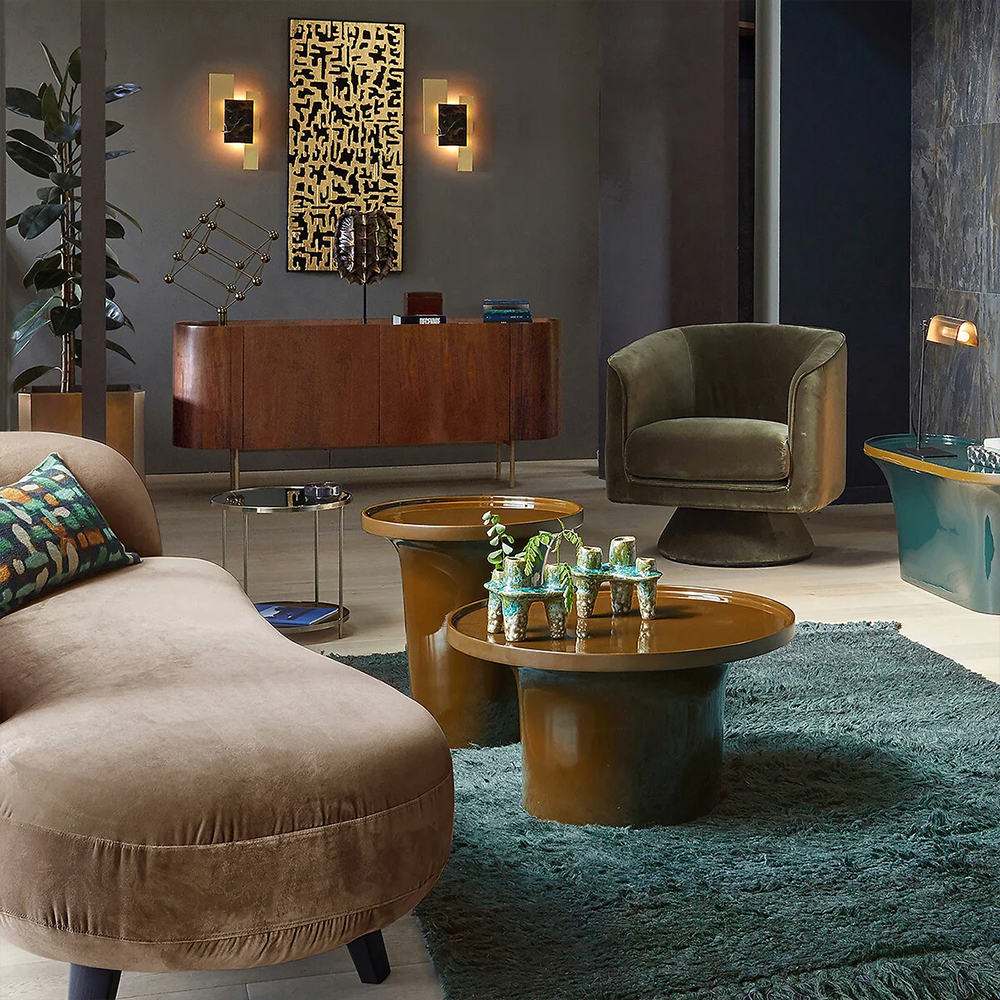 Бра с мраморным декором Marble Brass Laurel Wall Lamp