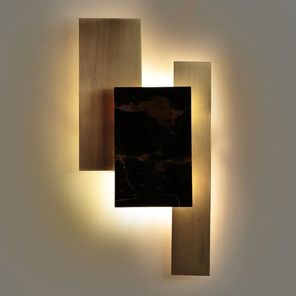 Бра с мраморным декором Marble Brass Laurel Wall Lamp