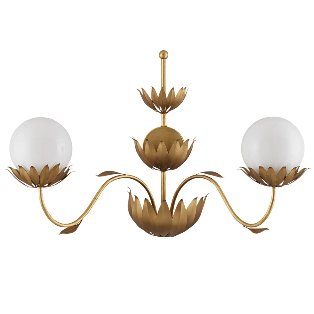 Бра с плафонами в форме шара на стеблях с листьями Whimsical Patterns