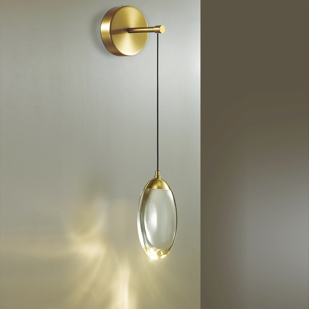 Бра с плафоном в форме капли Crystal Transparent Drop