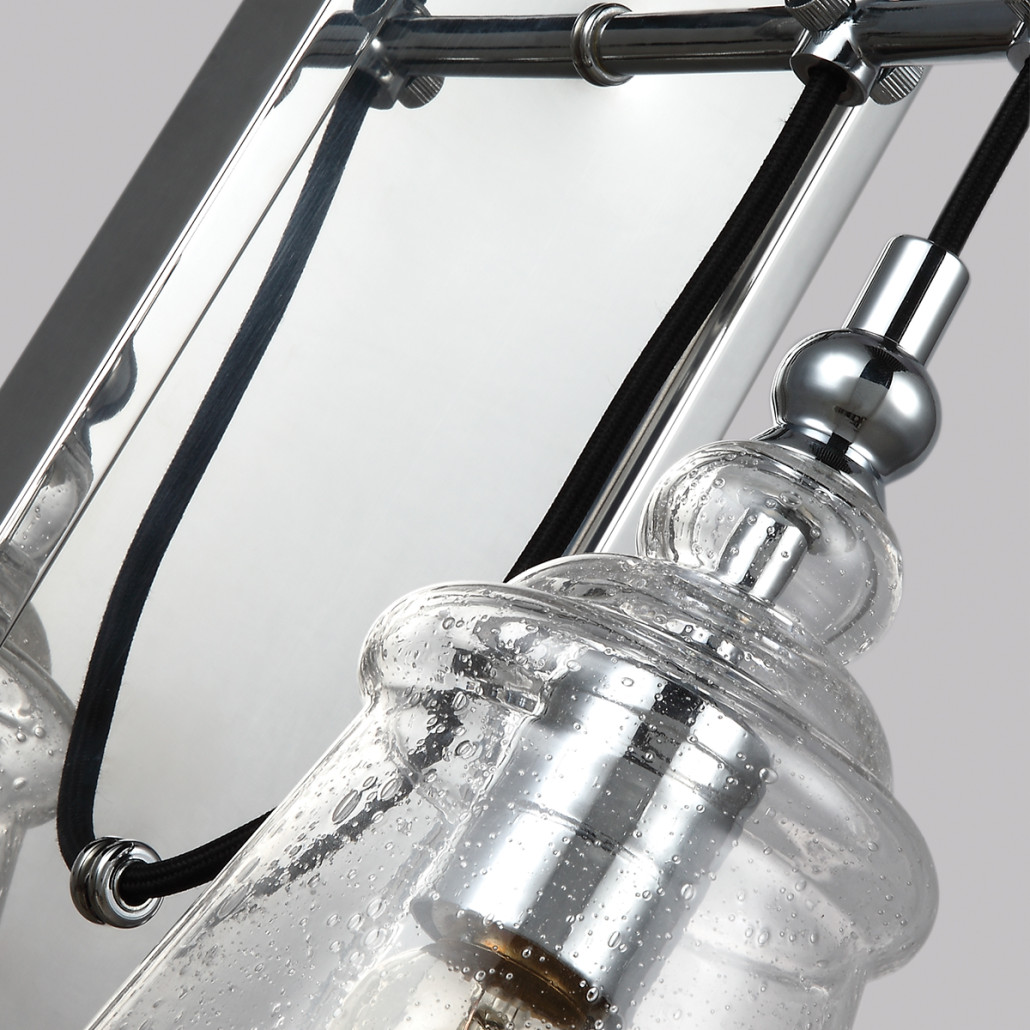 Бра с плафоном в форме колокола из прозрачного стекла с пузырьками Feiss