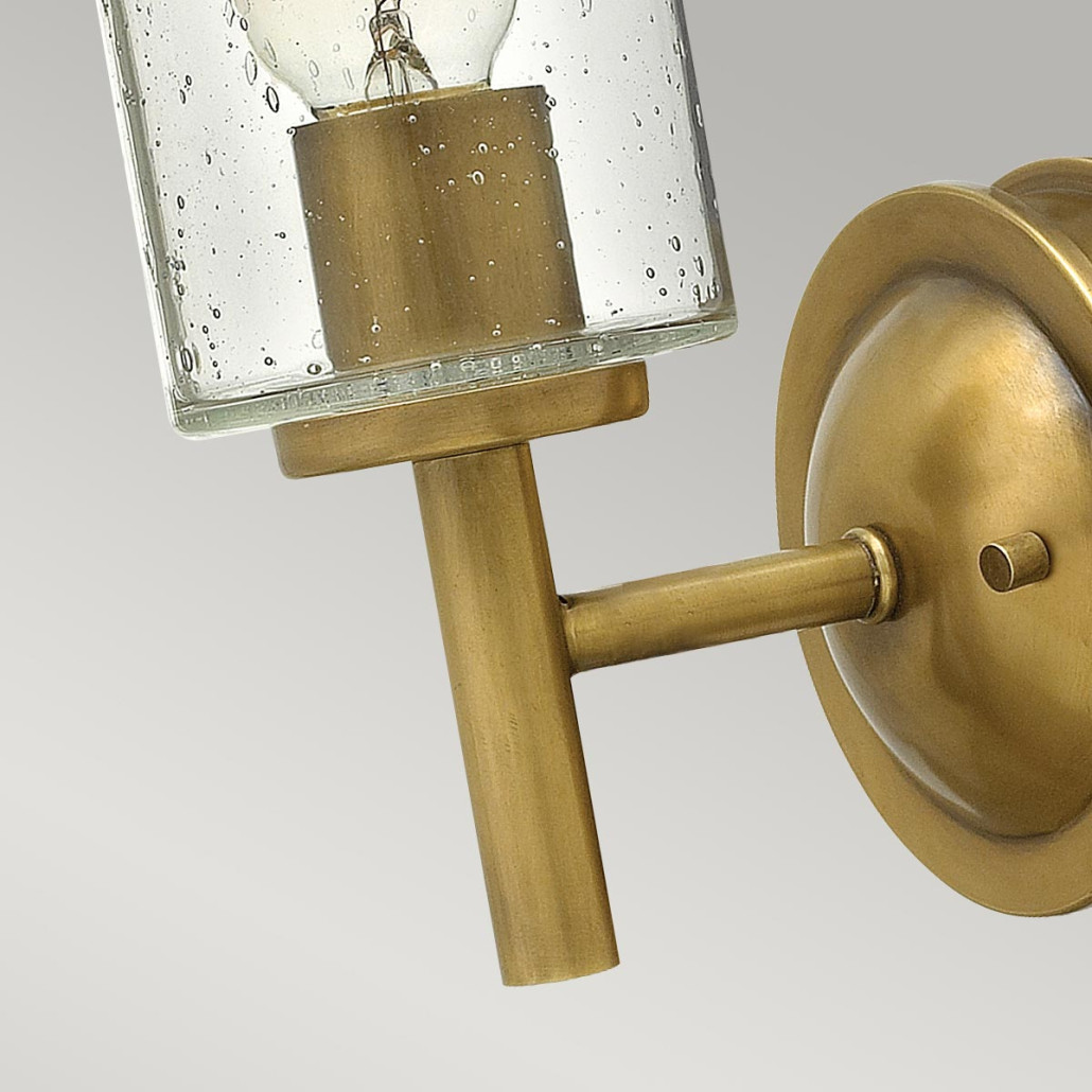 Бра с плафоном в форме цилиндра из прозрачного стекла с пузырьками Hinkley