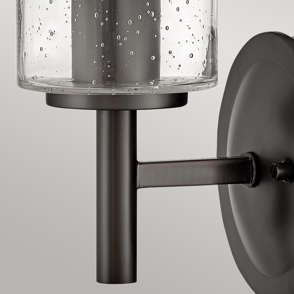 Бра с плафоном в форме цилиндра из прозрачного стекла с пузырьками Hinkley