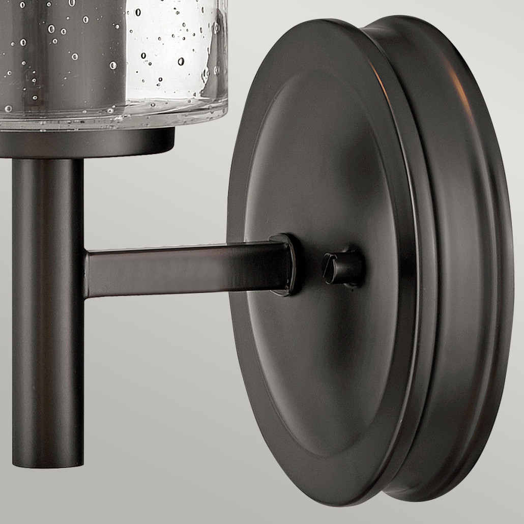 Бра с плафоном в форме цилиндра из прозрачного стекла с пузырьками Hinkley