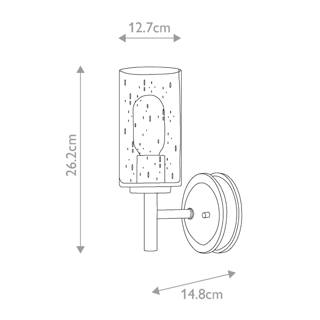 Бра с плафоном в форме цилиндра из прозрачного стекла с пузырьками Hinkley