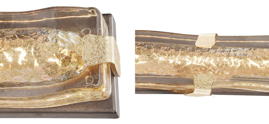 Бра с плафоном из выдувного муранского стекла Lumpio Gold