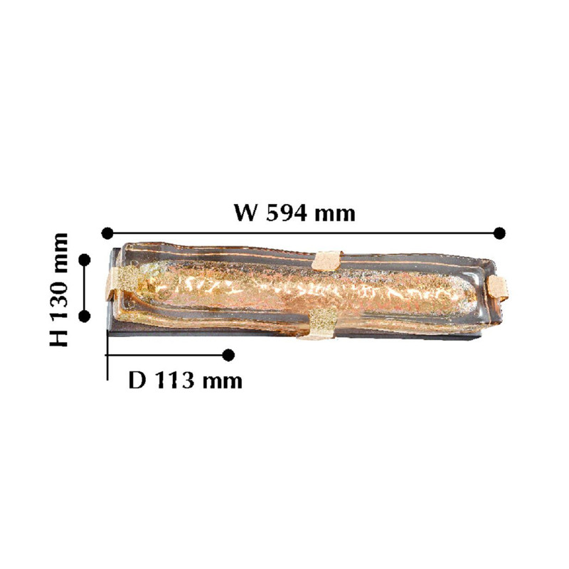Бра с плафоном из выдувного муранского стекла Lumpio Gold