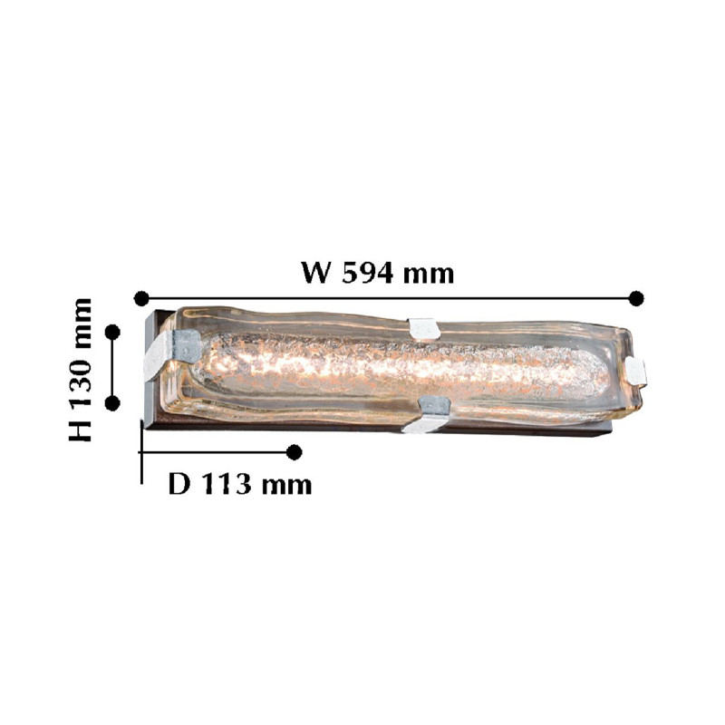 Бра с плафоном из выдувного муранского стекла Lumpio Silver