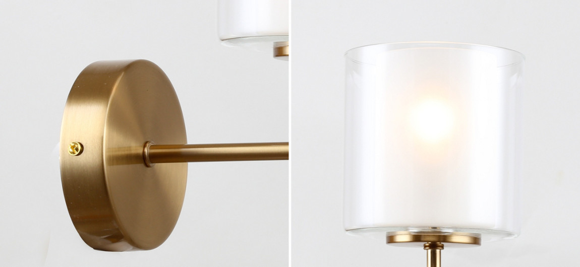 Бра с плафоном из двойного стекла LAURENT Латунь