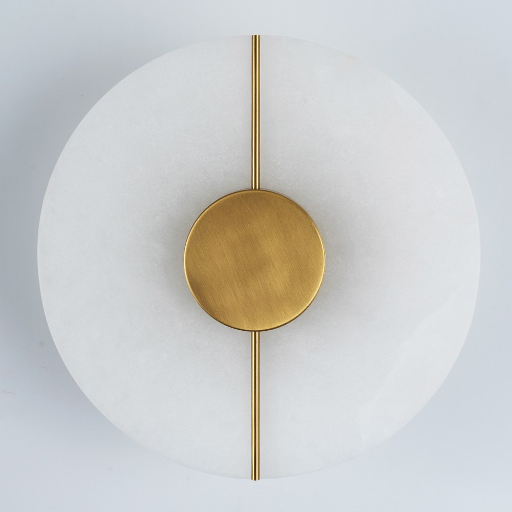 Бра с плафоном из камня в форме диска Buccio Stone Disk Wall Lamp