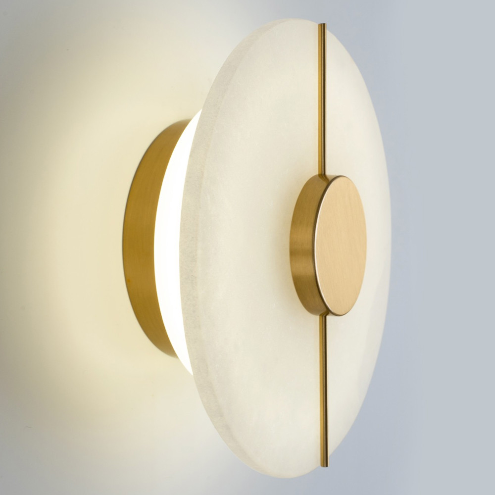 Бра с плафоном из камня в форме диска Buccio Stone Disk Wall Lamp