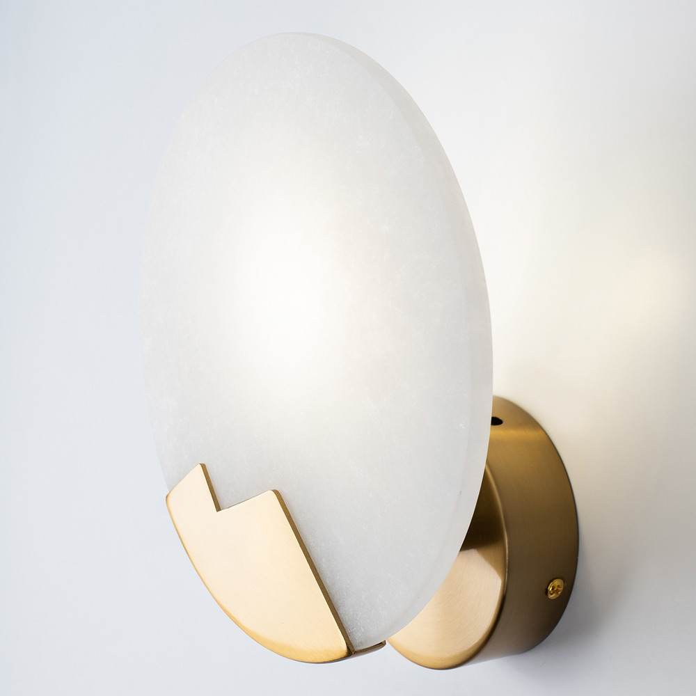 Бра с плафоном из камня в форме диска Ricci Stone Wall Lamp