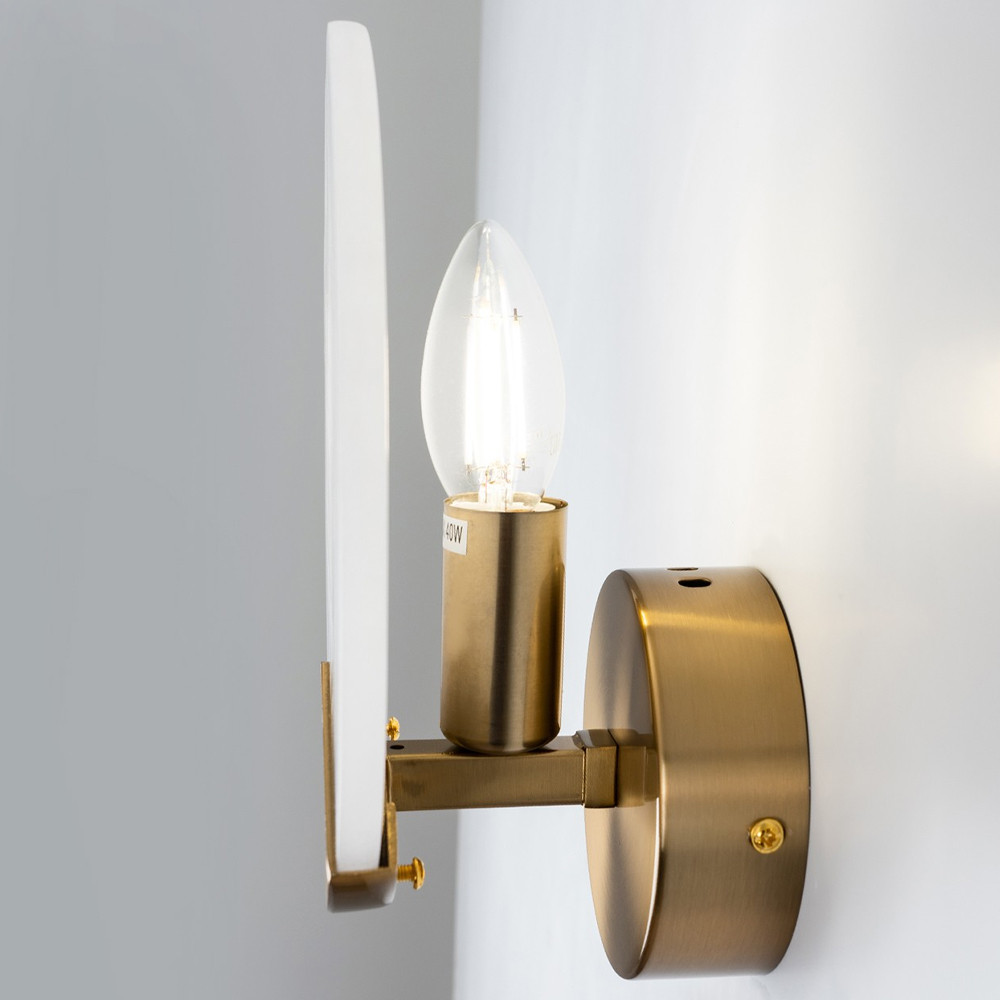 Бра с плафоном из камня в форме диска Ricci Stone Wall Lamp