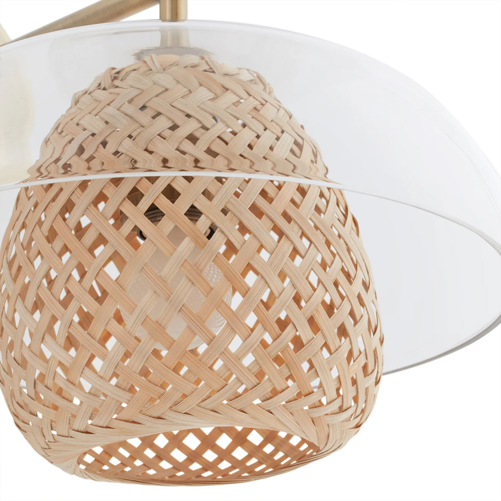 Бра с плафоном из плетенного бамбука Corzine