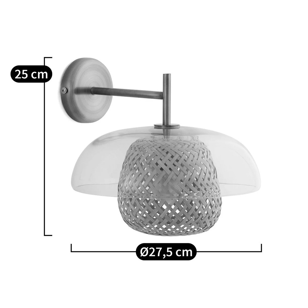 Бра с плафоном из плетенного бамбука Corzine