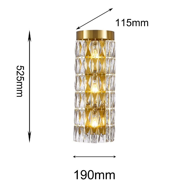 Бра с плафоном из прозрачного хрусталя LUNET