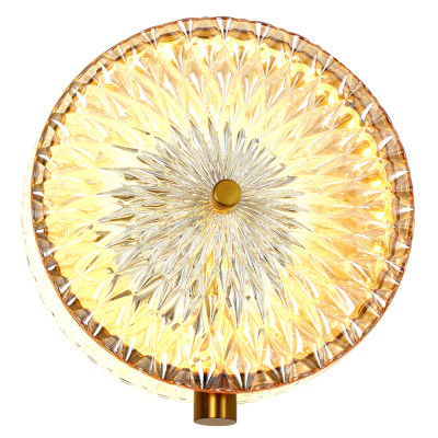 Бра с плафоном из рельефного стекла Peony Glass Bronze