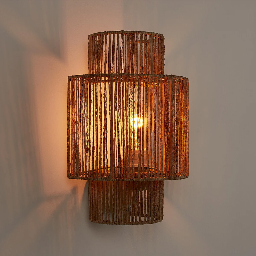 Бра с плетенным из джута плафоном Jutti H30 см
