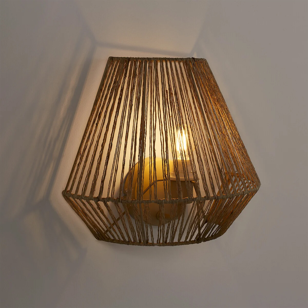 Бра с плетенным из пеньки абажуром Jutti H25 см