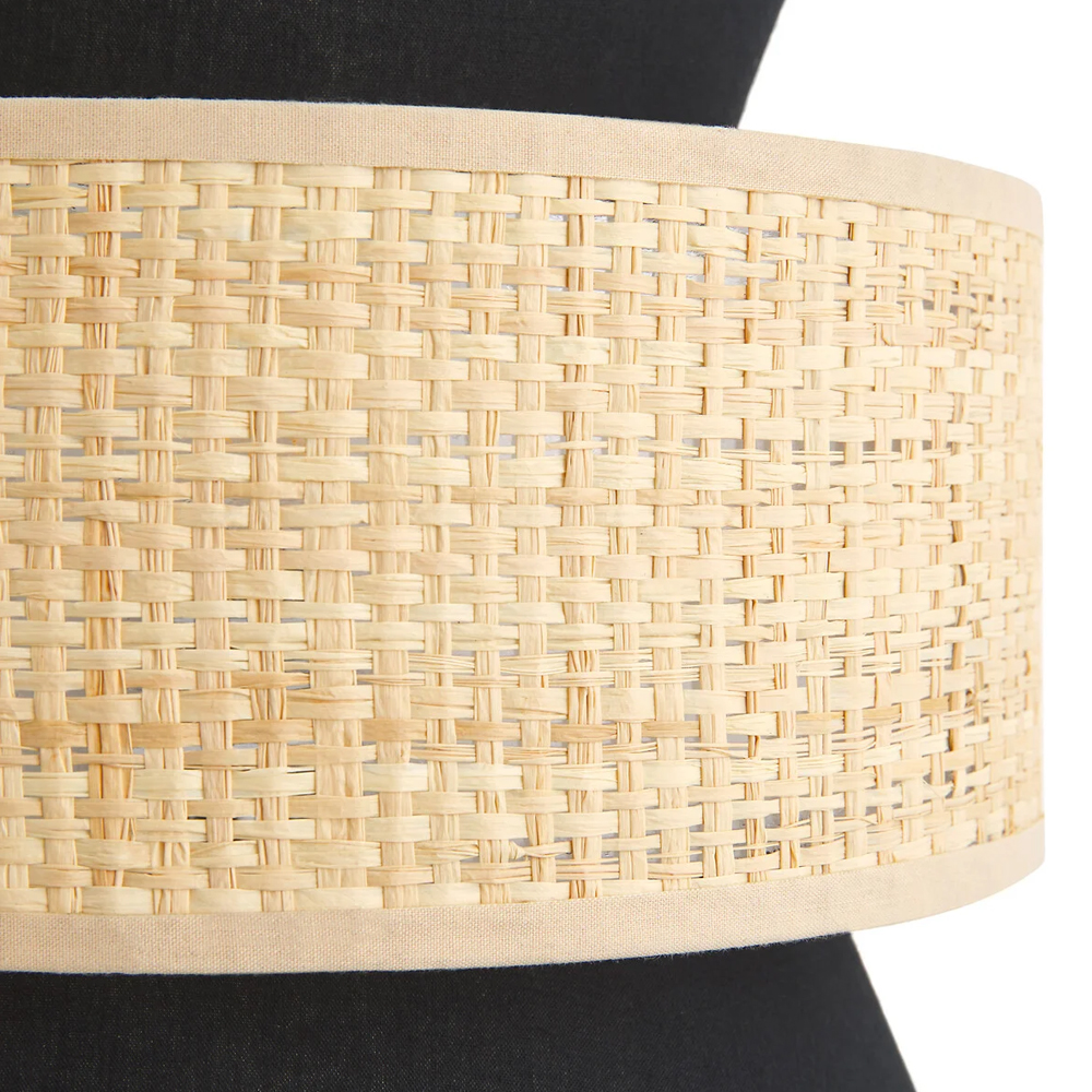 Бра с плетеным декором Bonnie Wicker Black Wall Lamp