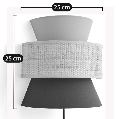 Бра с плетеным декором Bonnie Wicker Black Wall Lamp