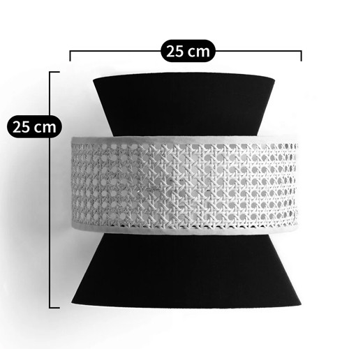 Бра с плетеным декором из ротанга Bonnie Wicker Black Wall Lamp