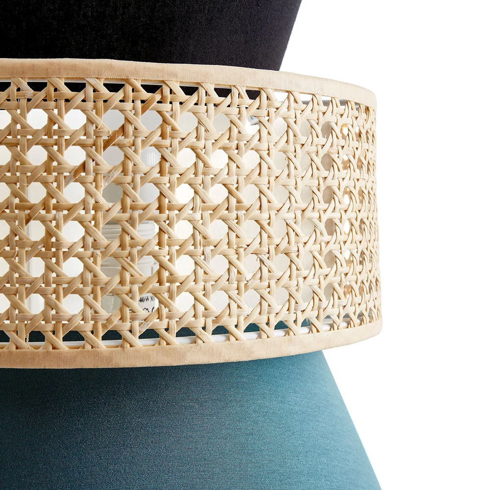 Бра с плетеным декором из ротанга Bonnie Wicker Blue Wall Lamp