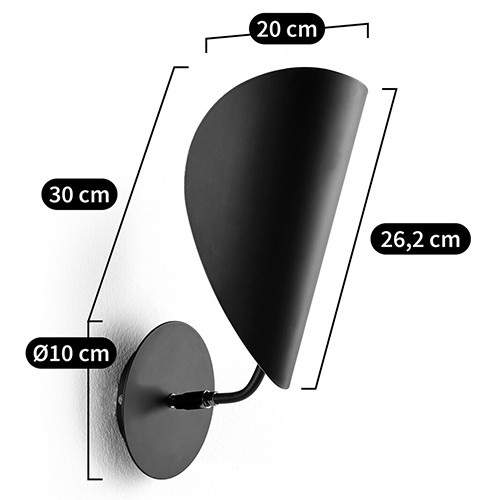 Бра с поворотным плафоном Aracea Black Wall Lamp