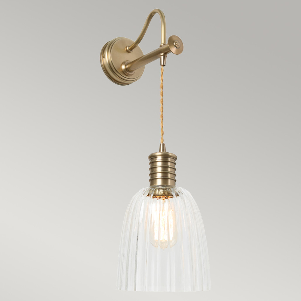 Бра с подвесной лампой на шнуре и ребристым патроном Elstead Lighting