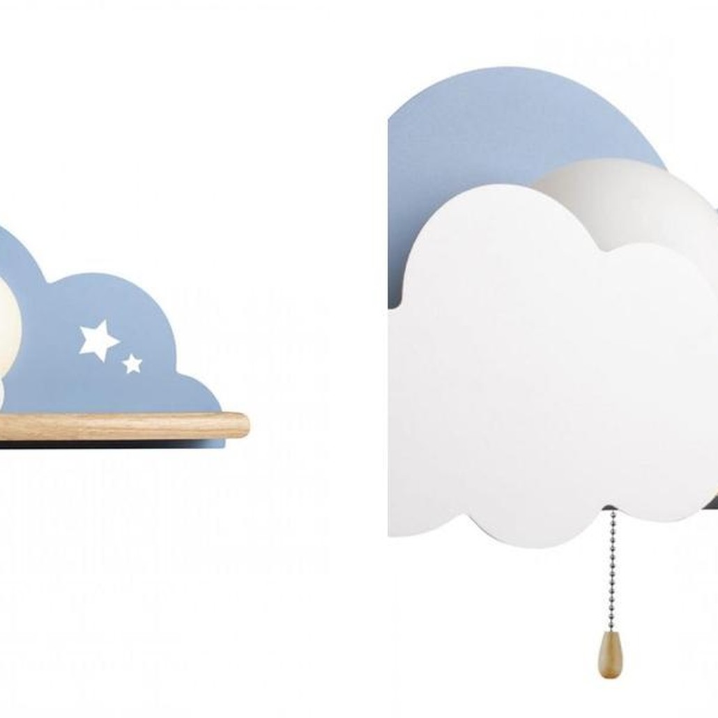 Бра с полкой голубое Облако Wall Lamp Blue Cloud