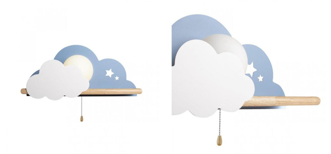 Бра с полкой голубое Облако Wall Lamp Blue Cloud