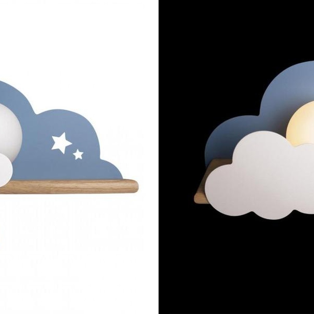 Бра с полкой голубое Облако Wall Lamp Blue Cloud