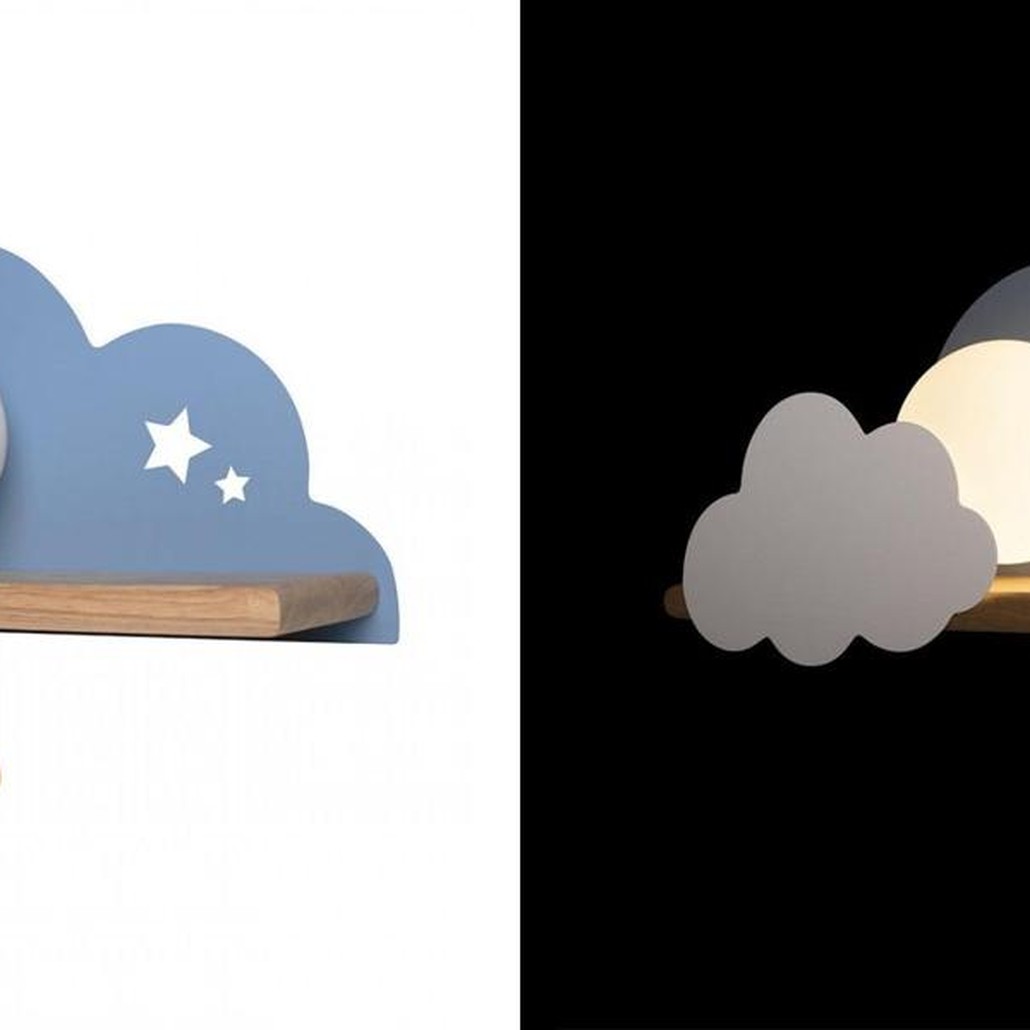 Бра с полкой голубое Облако Wall Lamp Blue Cloud