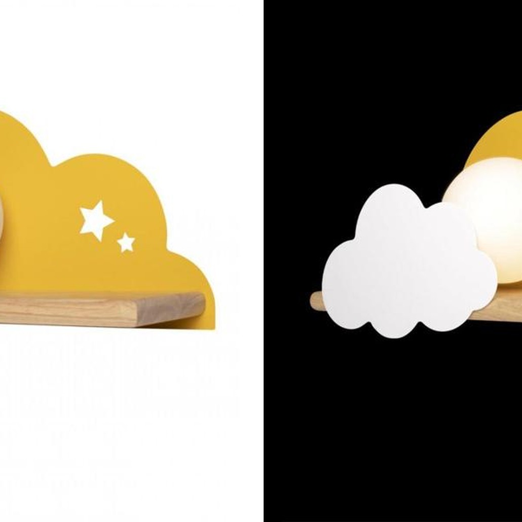 Бра с полкой желтое Облако Wall Lamp Yellow Cloud