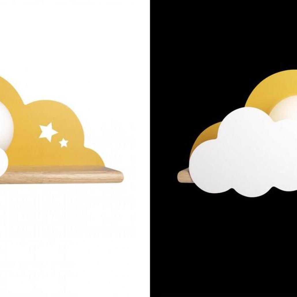 Бра с полкой желтое Облако Wall Lamp Yellow Cloud