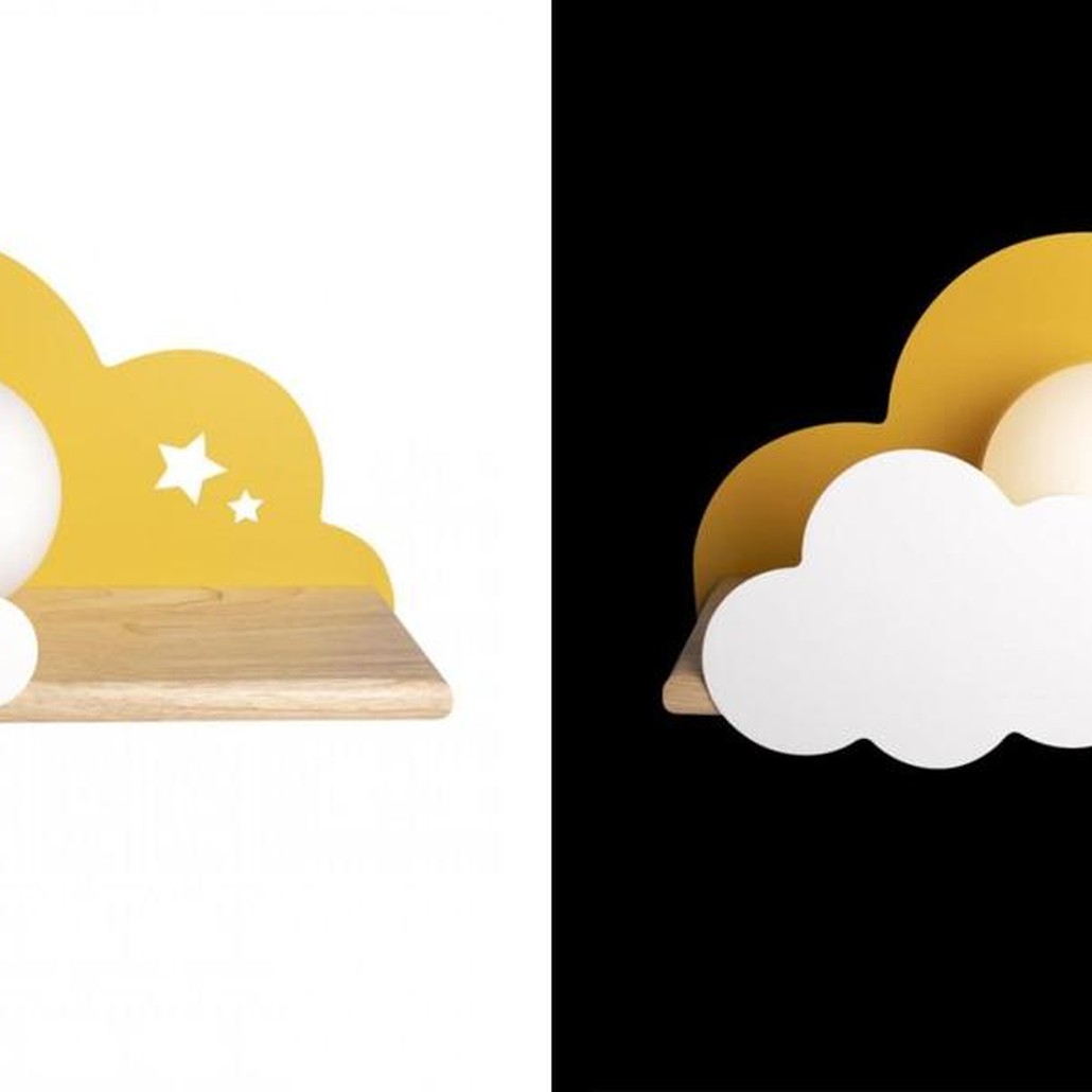 Бра с полкой желтое Облако Wall Lamp Yellow Cloud