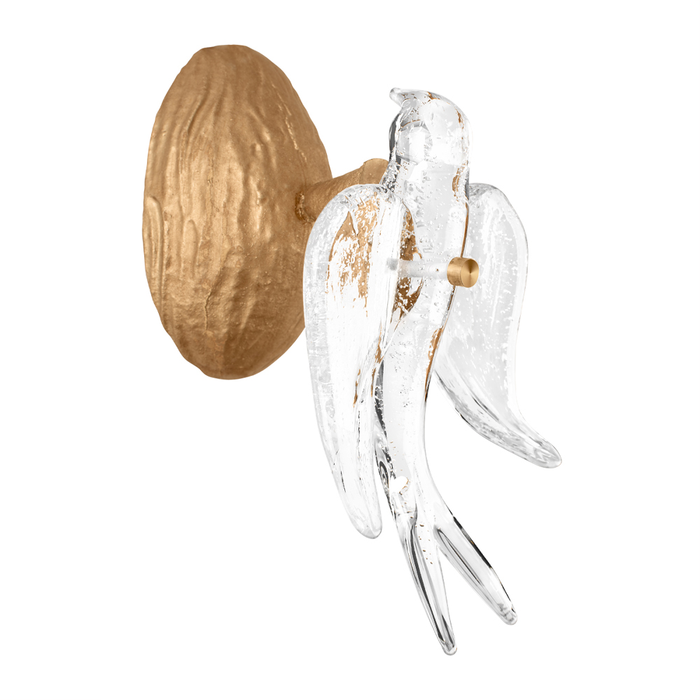 Бра с прозрачной стеклянной фигуркой птички Serip Voa