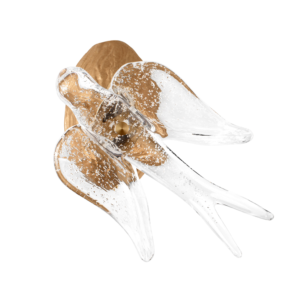 Бра с прозрачной стеклянной фигуркой птички Serip Voa