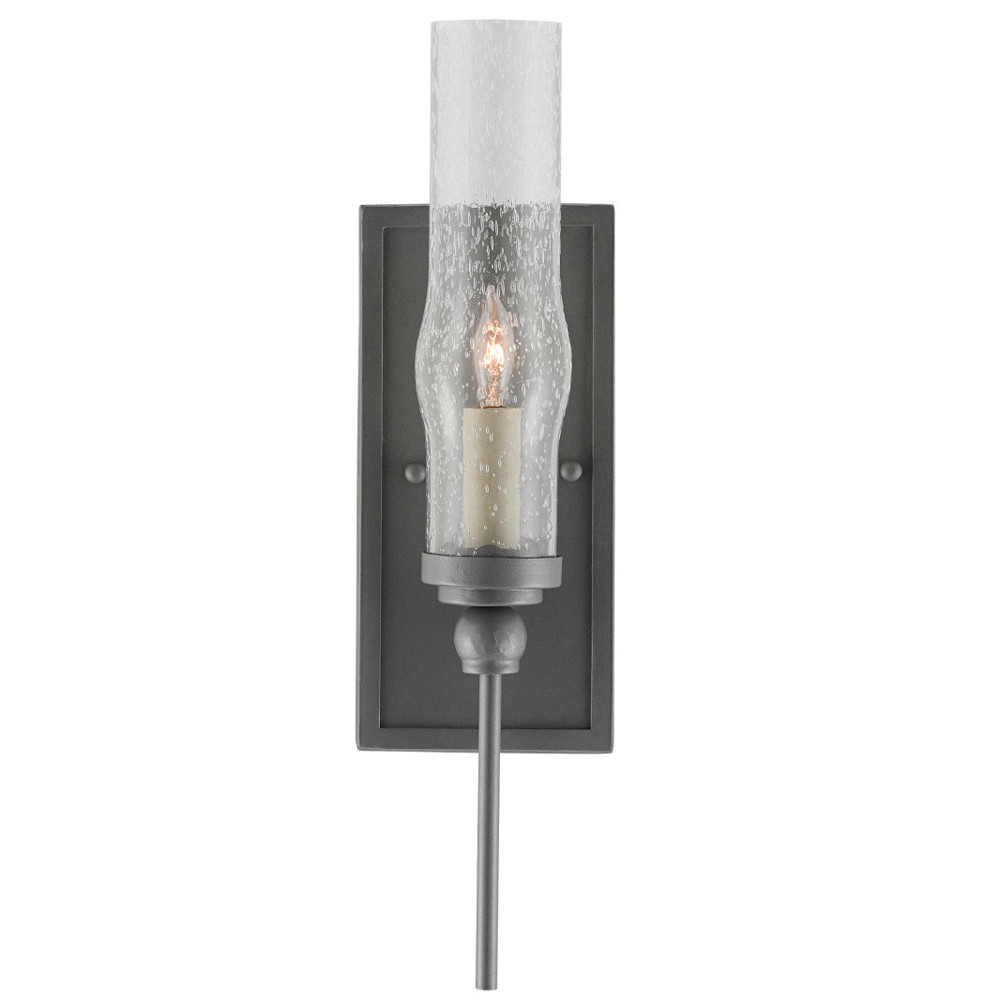 Бра с прозрачным плафоном на сером каркасе Elegant Gray Lamp