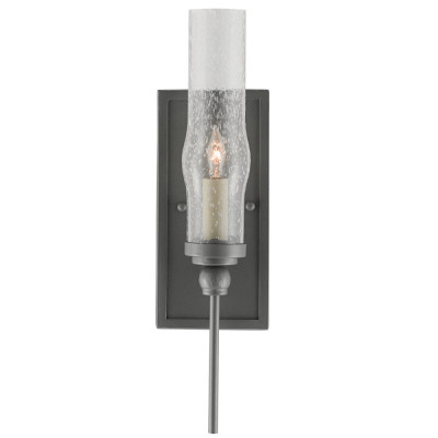 Бра с прозрачным плафоном на сером каркасе Elegant Gray Lamp