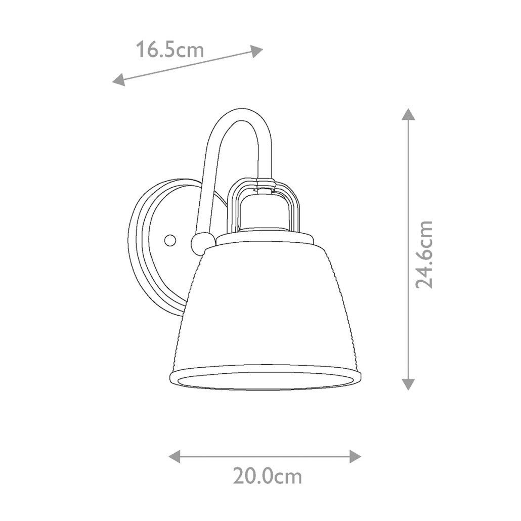 Бра с прозрачным рифленым плафоном в форме колокола Quoizel