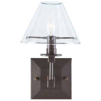 Бра с прозрачным стеклянным абажуром в форме конуса Bartolomeo Bronze