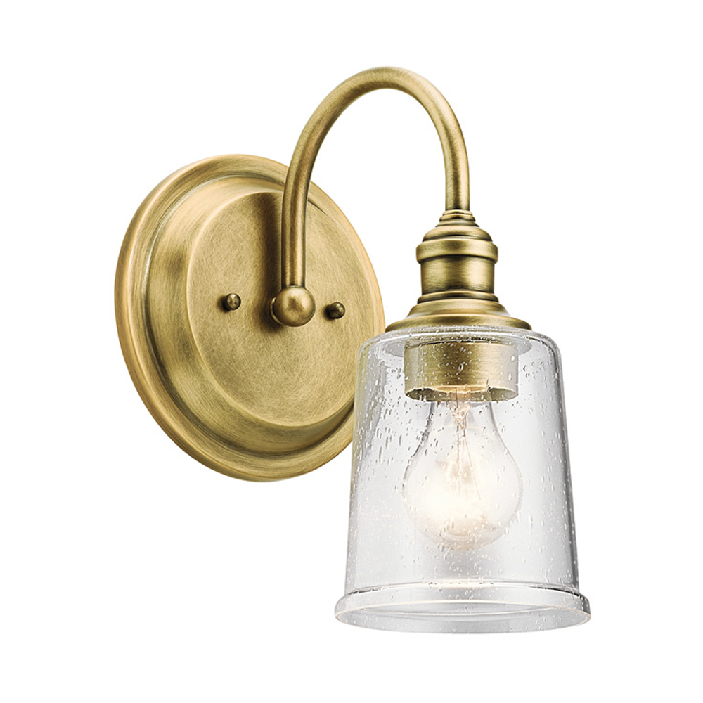 Бра с прозрачным стеклянным абажуром в форме цилиндра Kichler