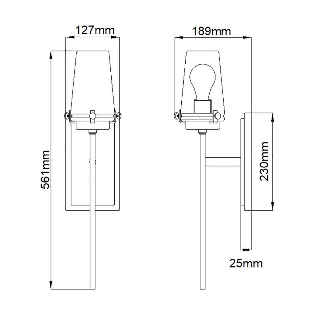 Бра с прозрачным стеклянным плафоном Kichler