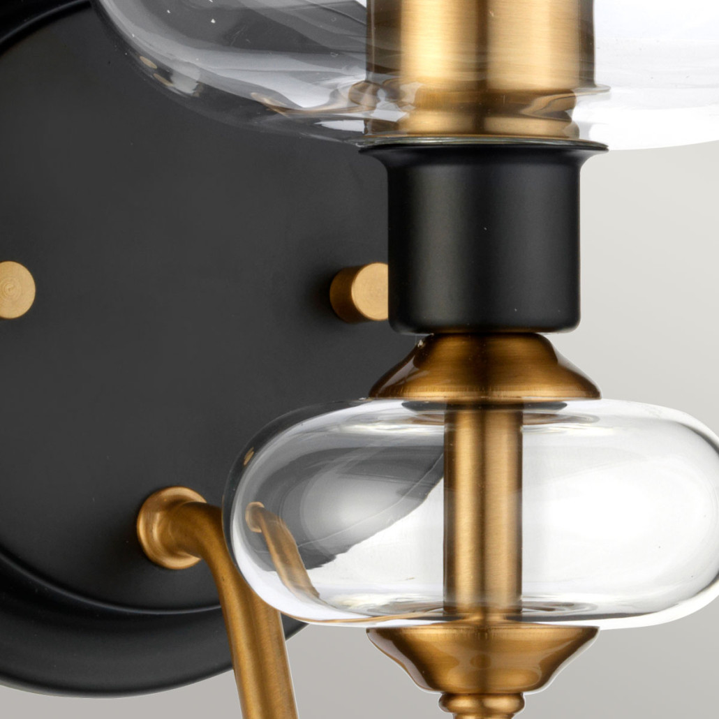Бра с прозрачным стеклянным плафоном на круглом основании Elstead Lighting