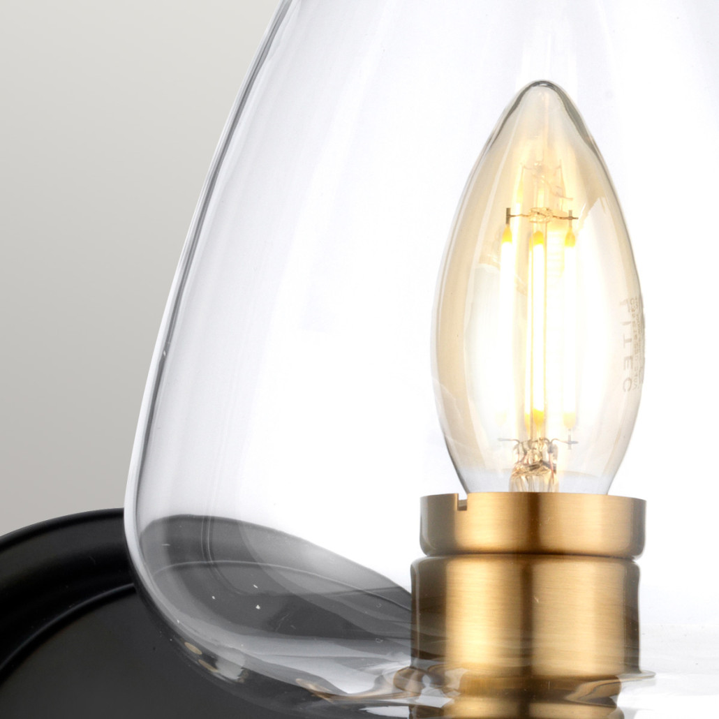 Бра с прозрачным стеклянным плафоном на круглом основании Elstead Lighting