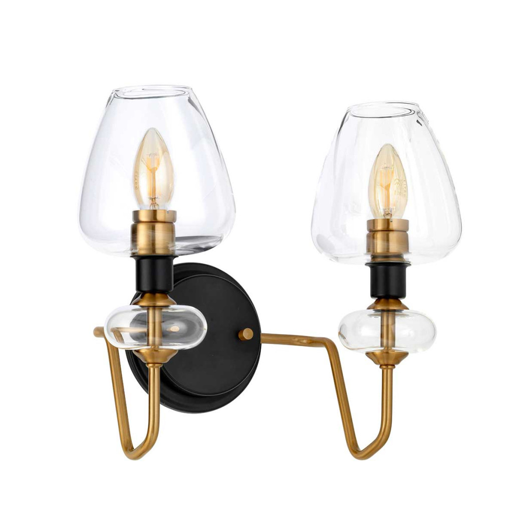 Бра с прозрачным стеклянным плафоном на круглом основании Elstead Lighting